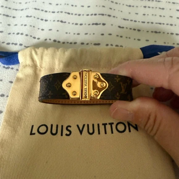 Louis Vuitton Gold and Brown Bracelet - Picture 1 of 7